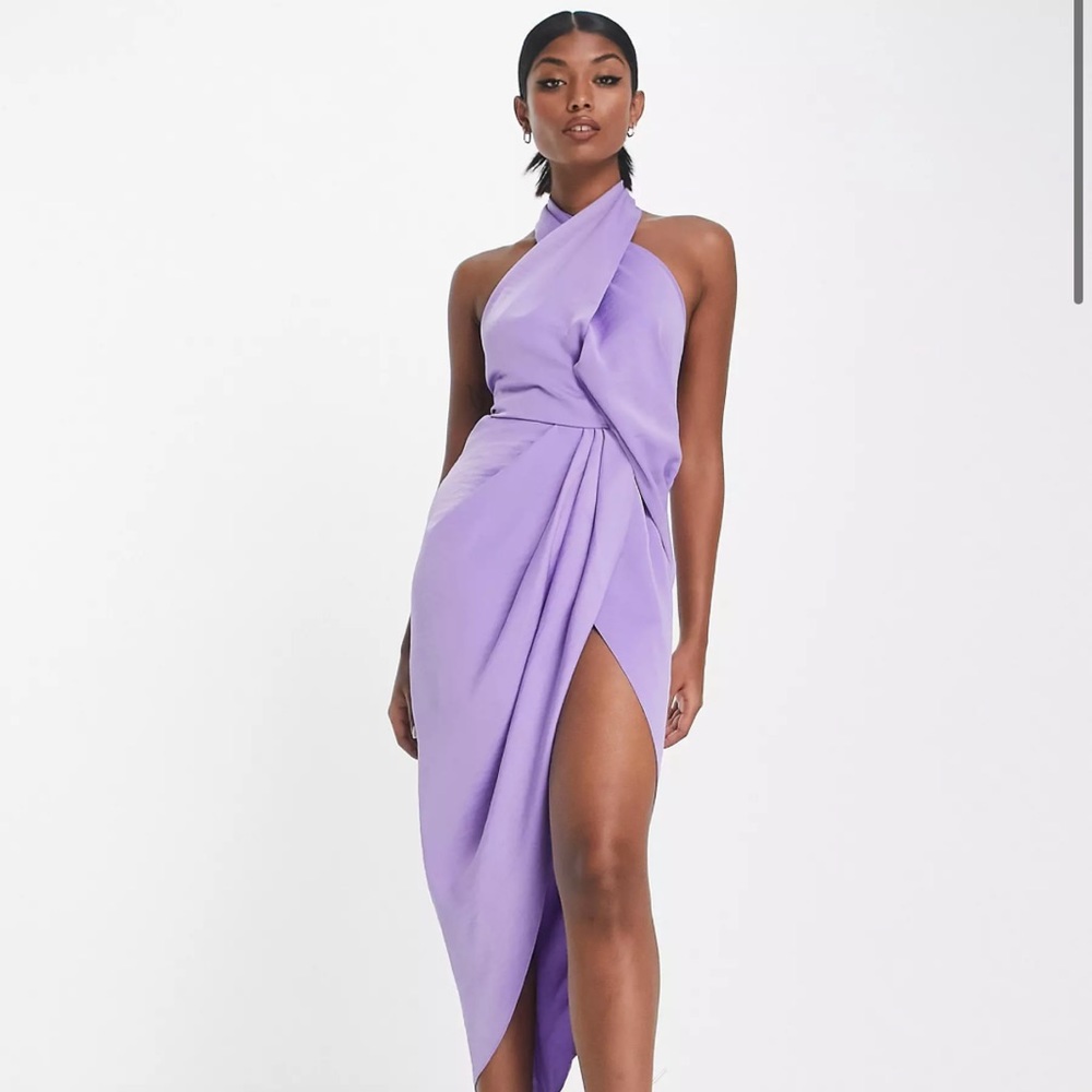 ASOS halter draped midi dress